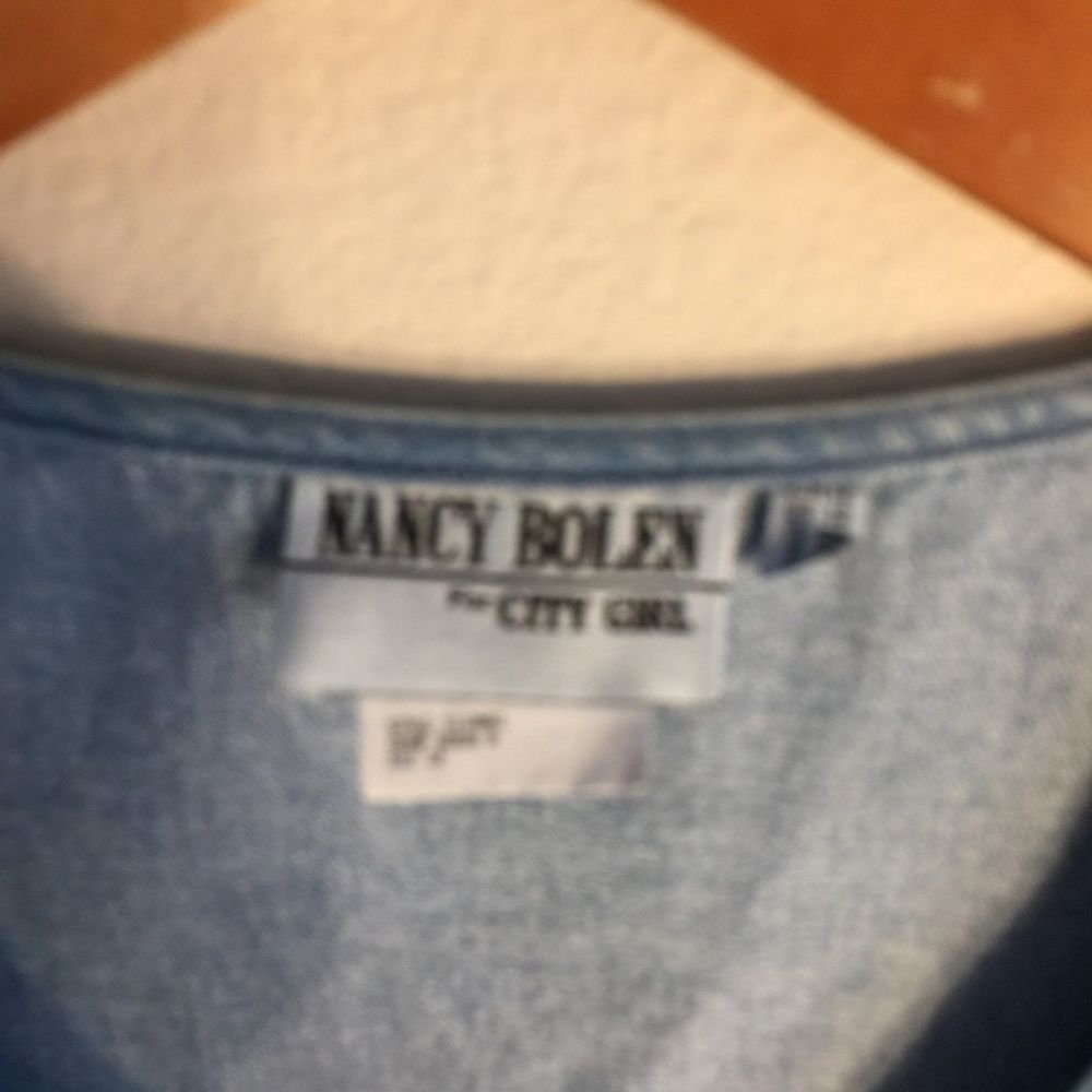 1990s Y2K Nancy Bolen Crop Denim Vest | Embroidered Beaded Western Style Sz 12 - Picture 4 of 8